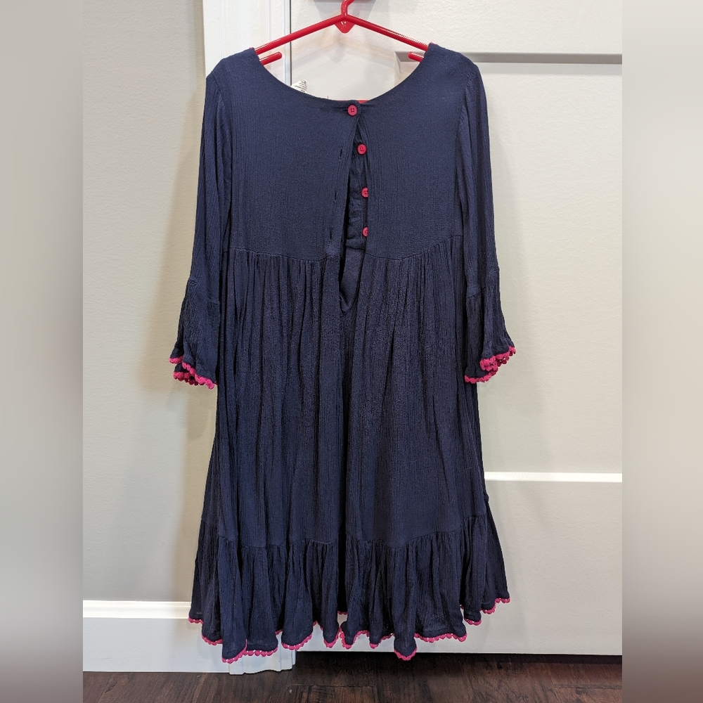 ROUTE 66 girls embroidered boho navy blue dress - Picture 2 of 5